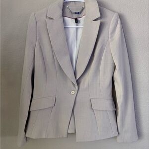 White House Black Market Light Gray Tailored Single-Button Blazer